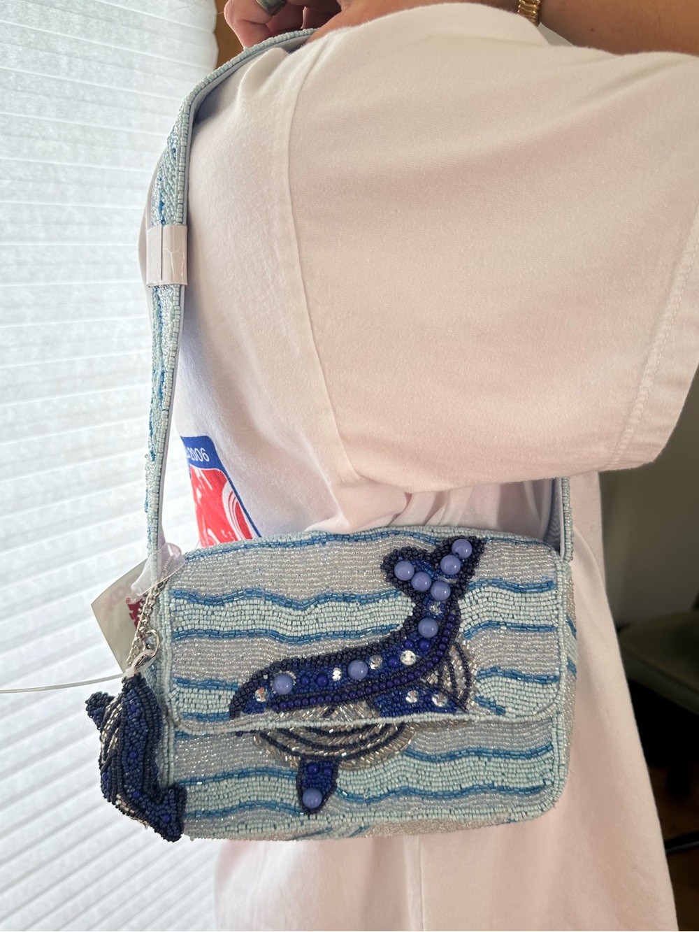 Beaded Whale Bag Beaded Whale Purse with Charm NWT 🐋🐳